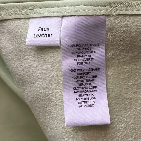 NWT House of Harlow 1960 Lime Green Vegan Leather Midi Shirt Dress Size Medium - Picture 13 of 16